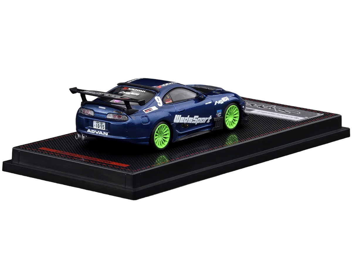 Toyota Supra RZ RHD #9 "WedsSport" Blue Metallic with Graphics 1/64 Diecast