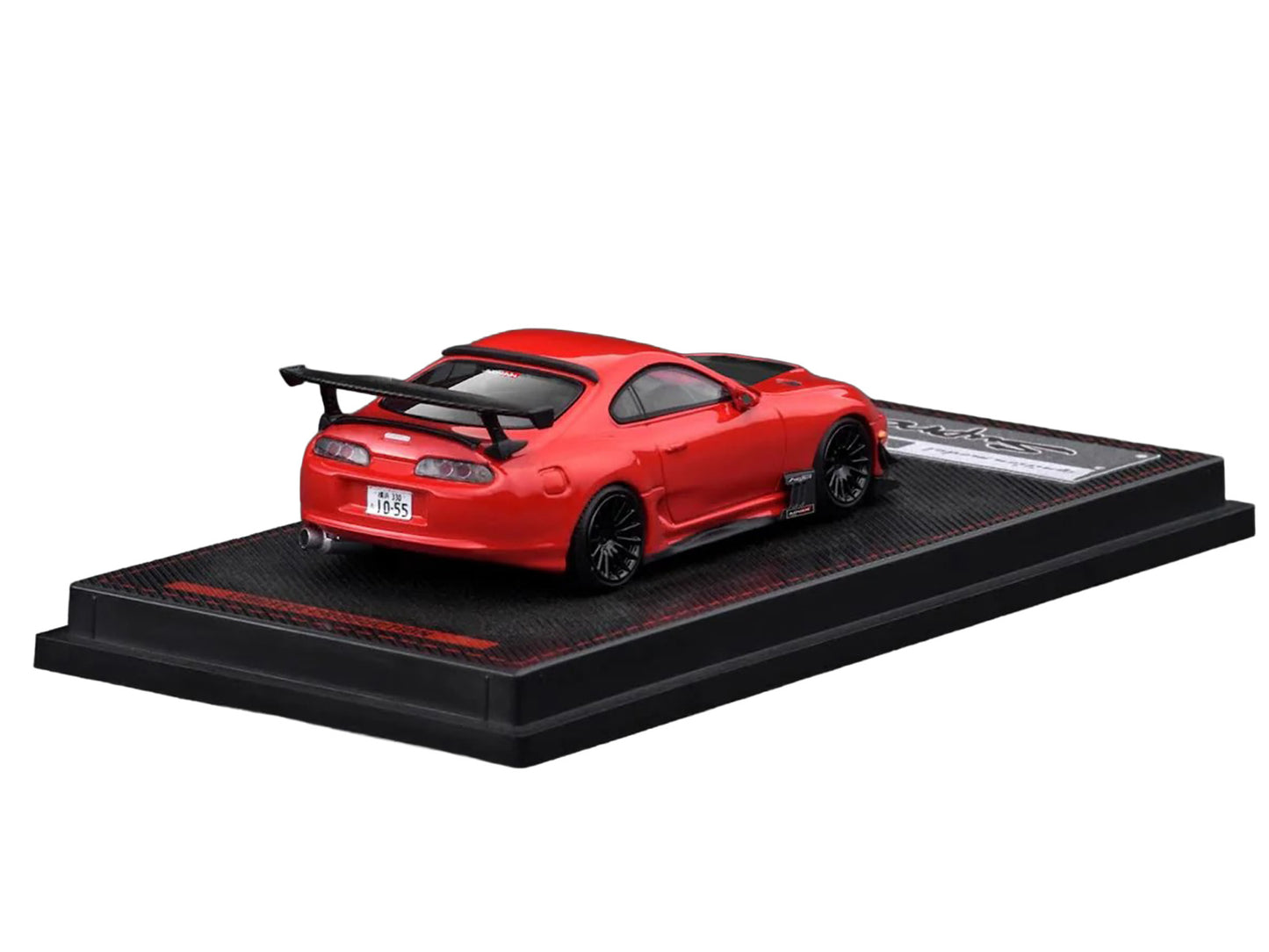 T&yota Supra (JZA80) RZ RHD (Right Hand Drive) Red with Carbon Hood 1/64 T&y Diecast Model Car by Ignition Model