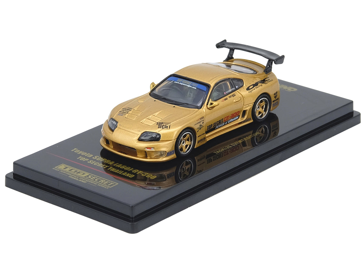 Toyota Supra (A80) "Top Secret Thailand" GT300 RHD (Right Hand Drive) Gold Metallic "Tokyo Auto Salon Kuala Lumpur 2025 Event Exclusive" 1/64 Diecast Model Car by Inno Models