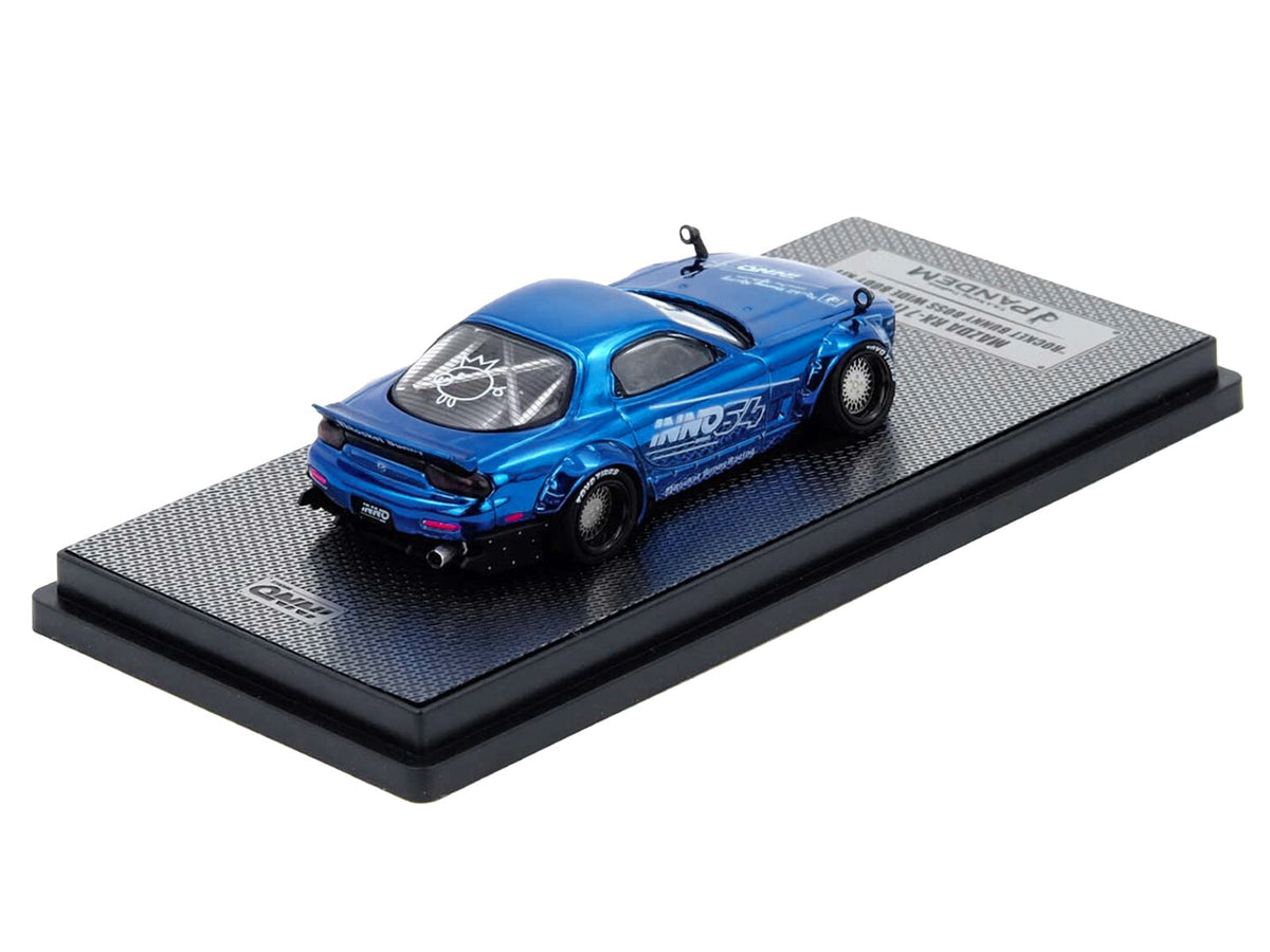 Mazda RX-7 (FD3S) RHD (Right Hand Drive) "Pandem Rocket Bunny" Blue Chrome "Tokyo Auto Salon 2026 Event Edition" 1/64 Diecast Model Car by Inno Models