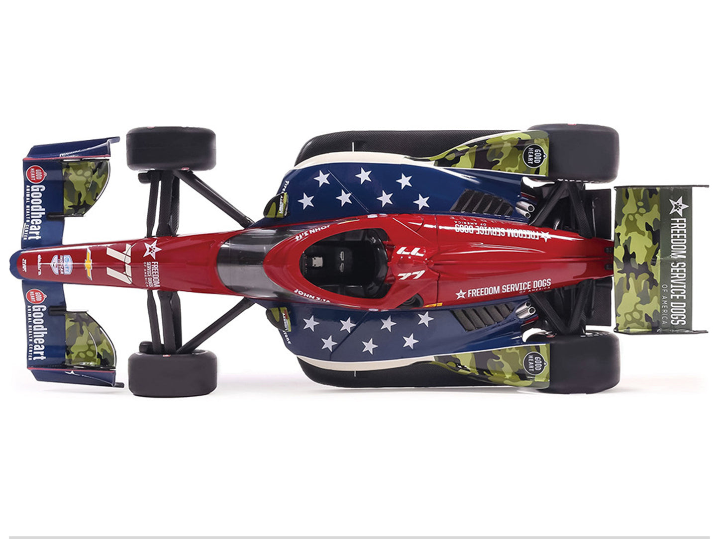 Dallara IndyCar #77 Sting Ray Robb "Goodheart Animal Health Center" Juncos Hollinger Racing (Road Course Configuration) "NTT IndyCar Series" (2026) 1/18 Diecast Model Car by IXO Models