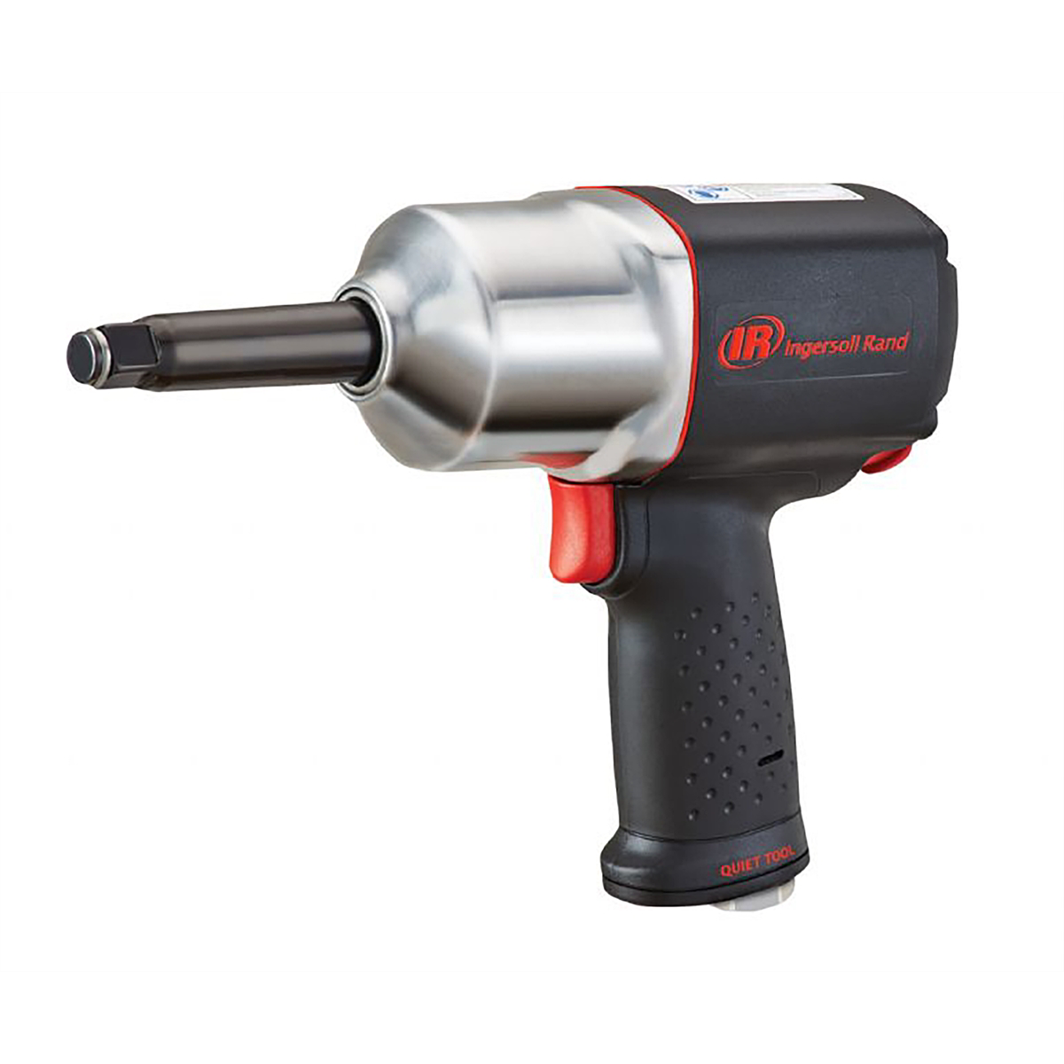 Ingersoll Rand 1/2" Air Impact Wrench, Quiet, Pistol Grip, 2" Extended Anvil, 780 ft-Lbs Max Torque
