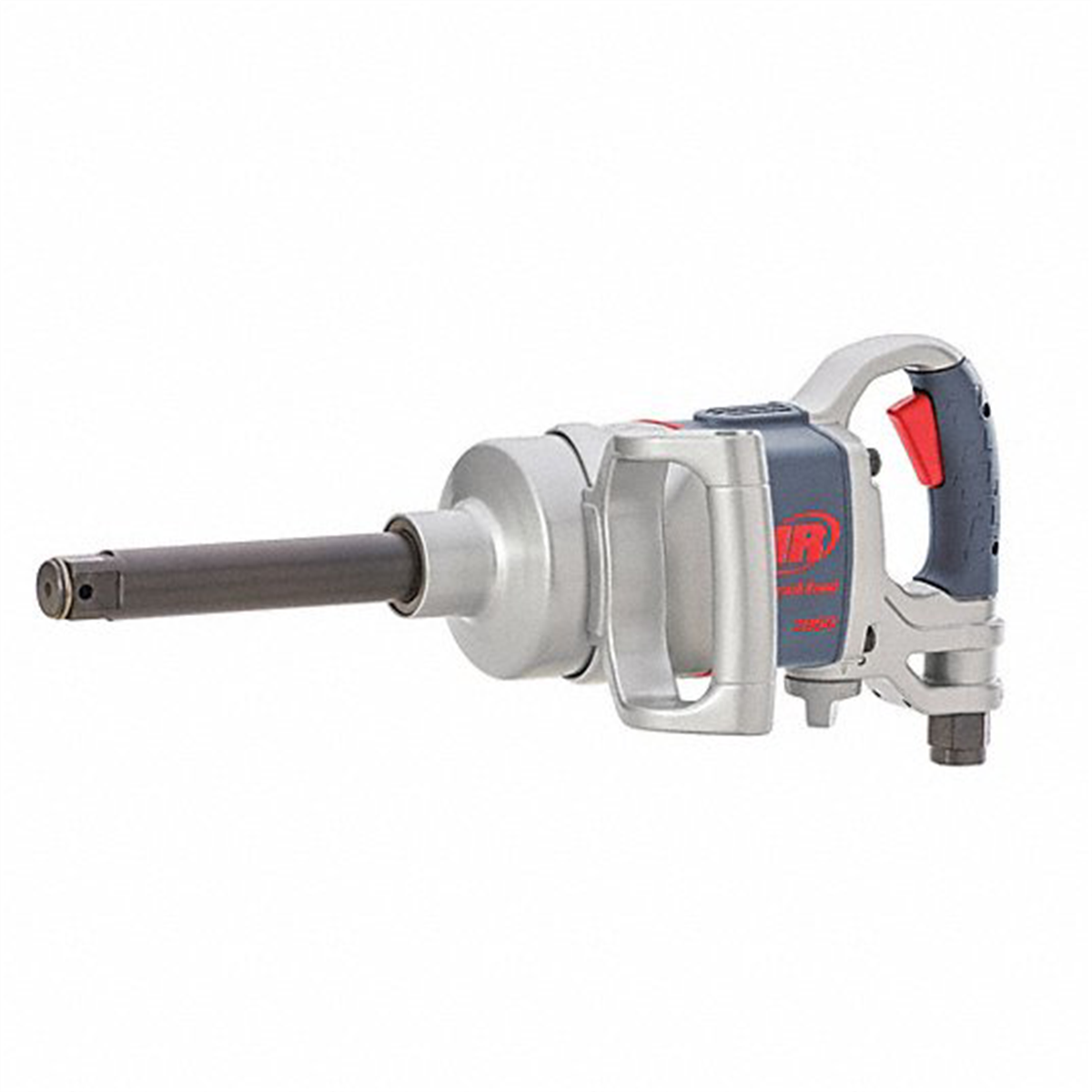 Ingersoll Rand 1 Inch Air Impact Wrench, 6 Inch Ext Anvil, 2100 ft-lb Torque, Friction Ring-Thru-hole Retainer, D-handle Inside Trigger