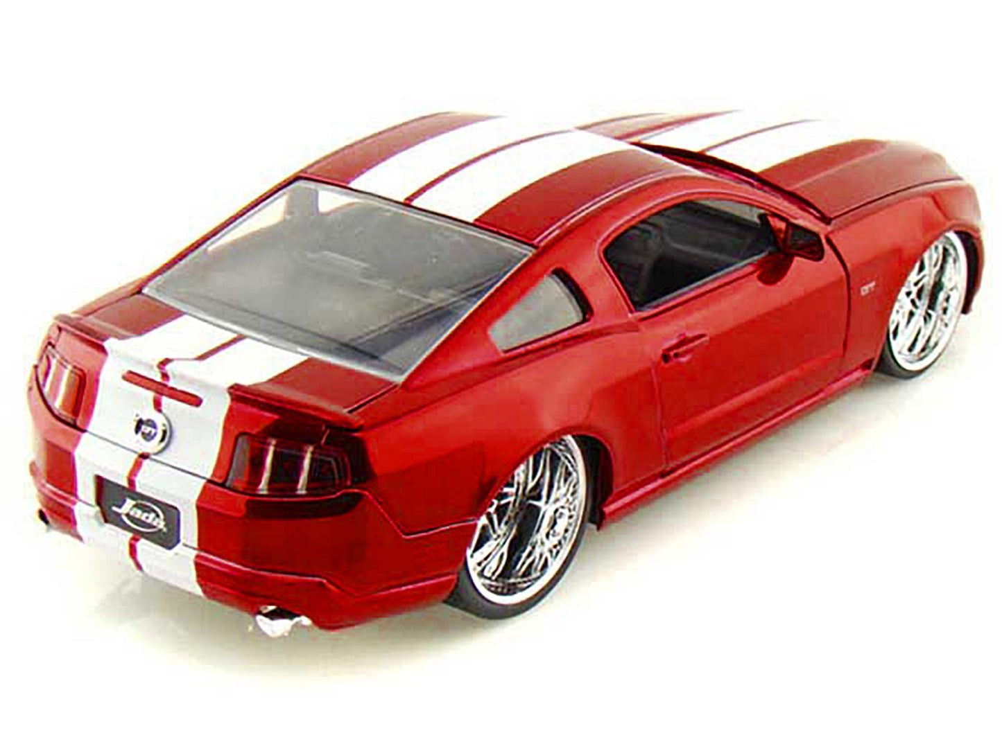 2010 Ford Mustang GT Red Metallic with White Stripes "Bigtime Muscle" Series 1/24 Diecast Model Car by Jada <h2>2010 Jada</h2> <p>High-quality perfect for collectors and enthusiasts. Features detailed