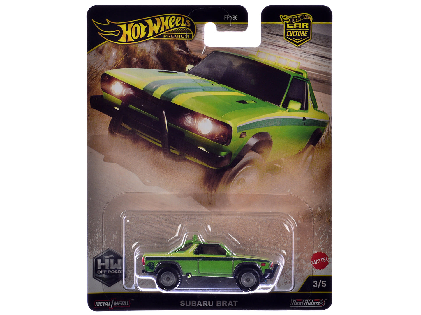 Hot Wheels Subaru BRAT Utility Truck Green Metallic with Stripes "HW Off Road" Series Diecast Model Car by <h2>Subaru Wheels</h2> <p>High-quality perfect for collectors and enthusiasts. Features detai
