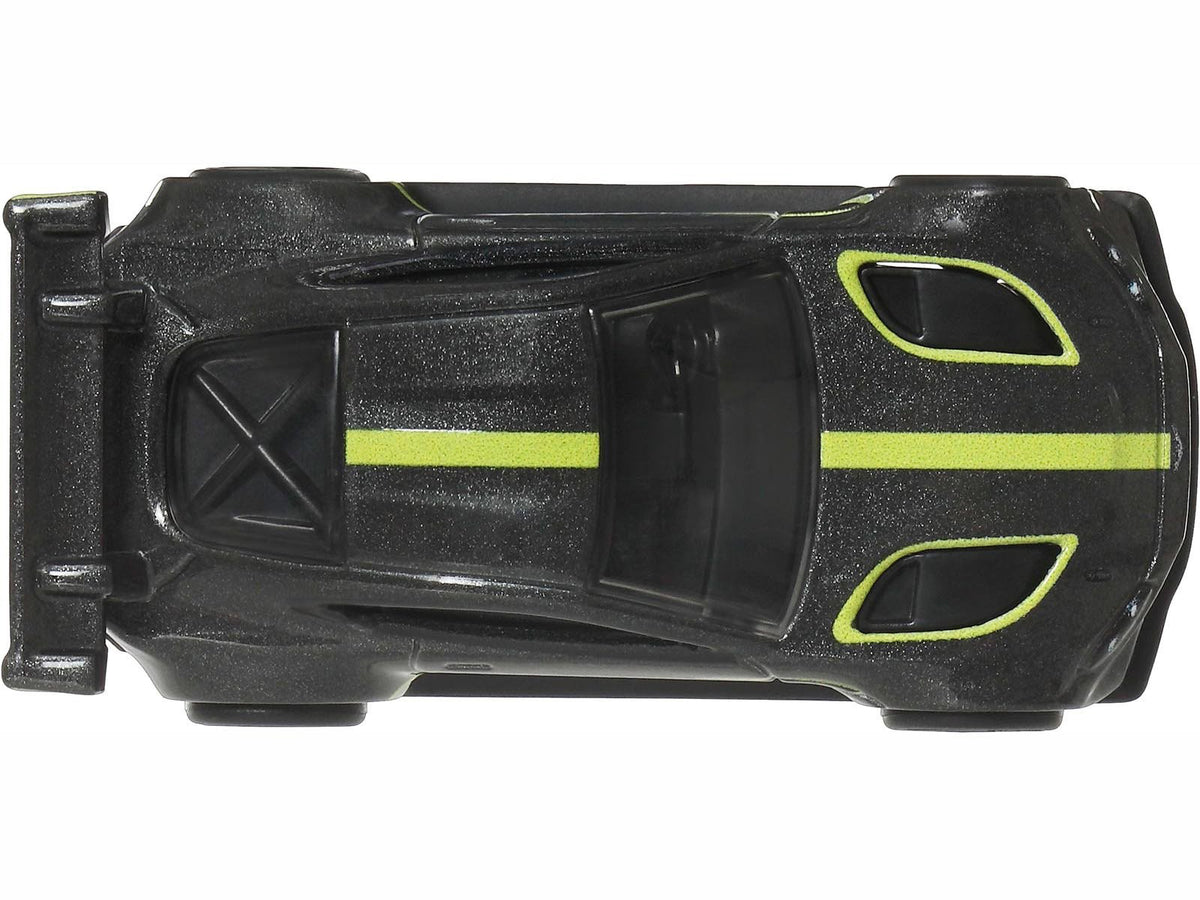 Aston Martin Vantage GTE Dark Gray Metallic Lime Diecast Model Car - Hotwheels