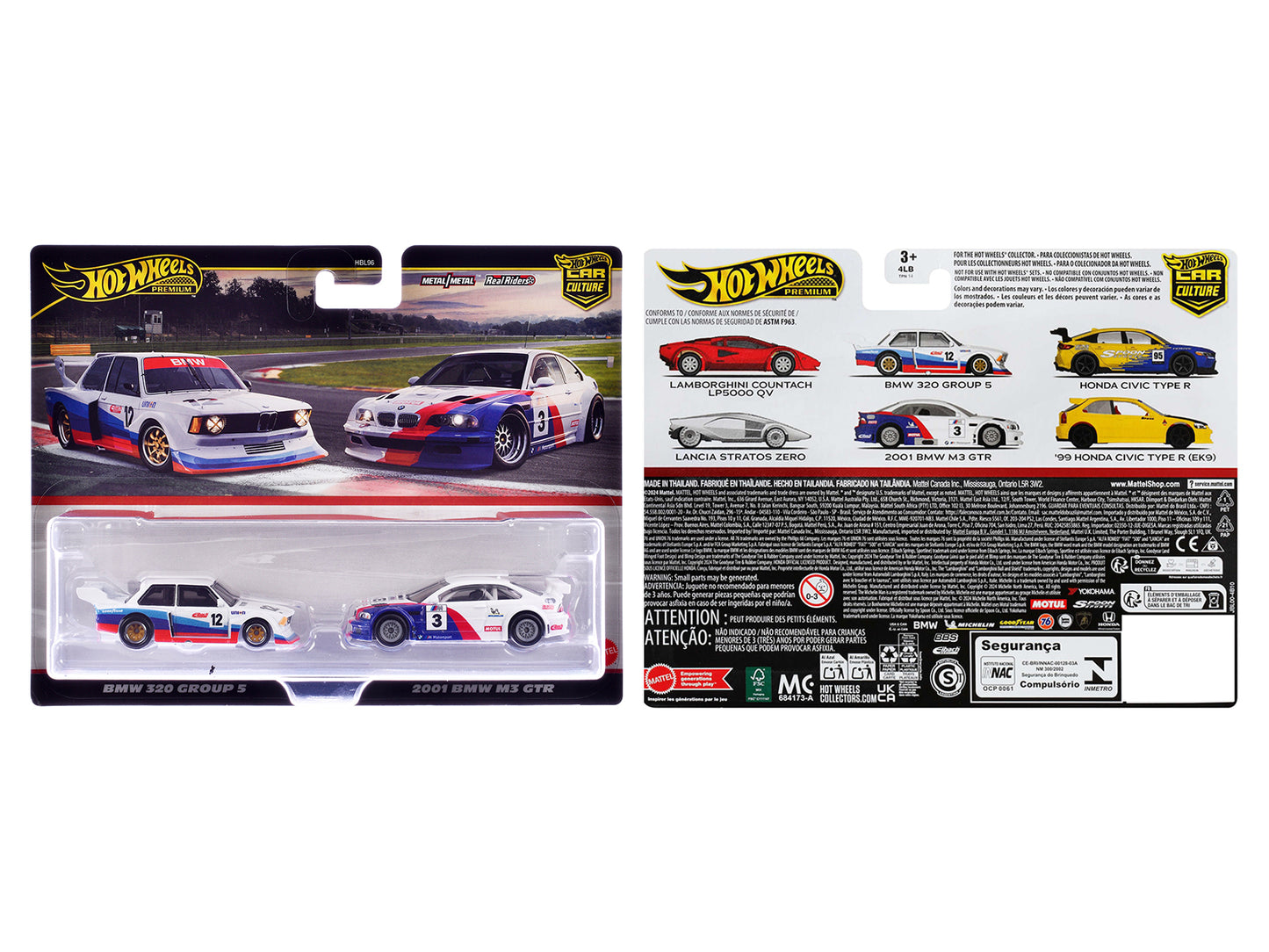 Hot Wheels BMW 320 Group 5 #12 White with Stripes and 2001 M3 GTR #3 "Car Culture" Set of 2 Cars Diecast Model by <h2>BMW Wheels</h2> <p>High-quality car perfect for collectors enthusiasts. Features d