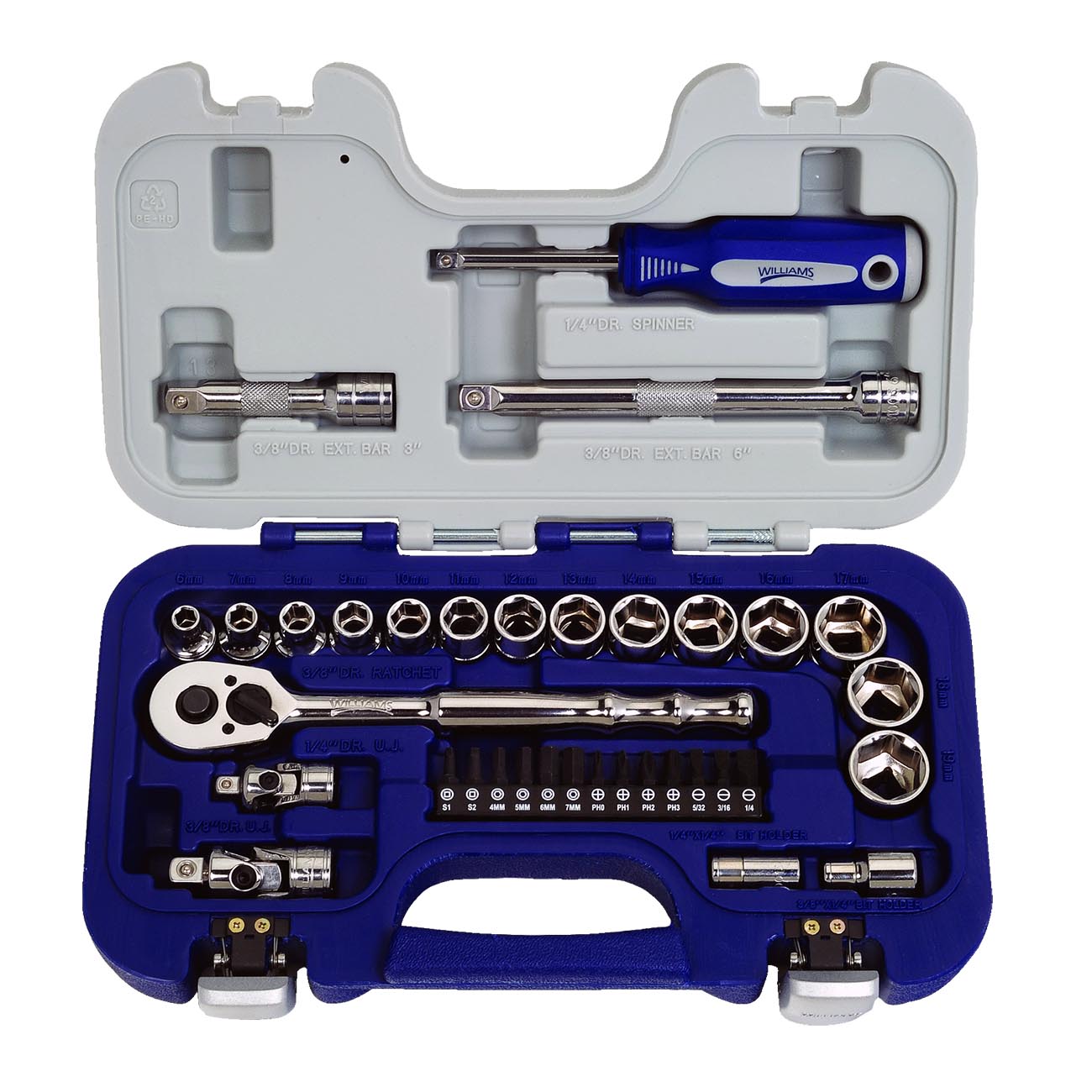 Williams SUPERTORQUE 3/8" Drive Metric 6-Point Socket Set