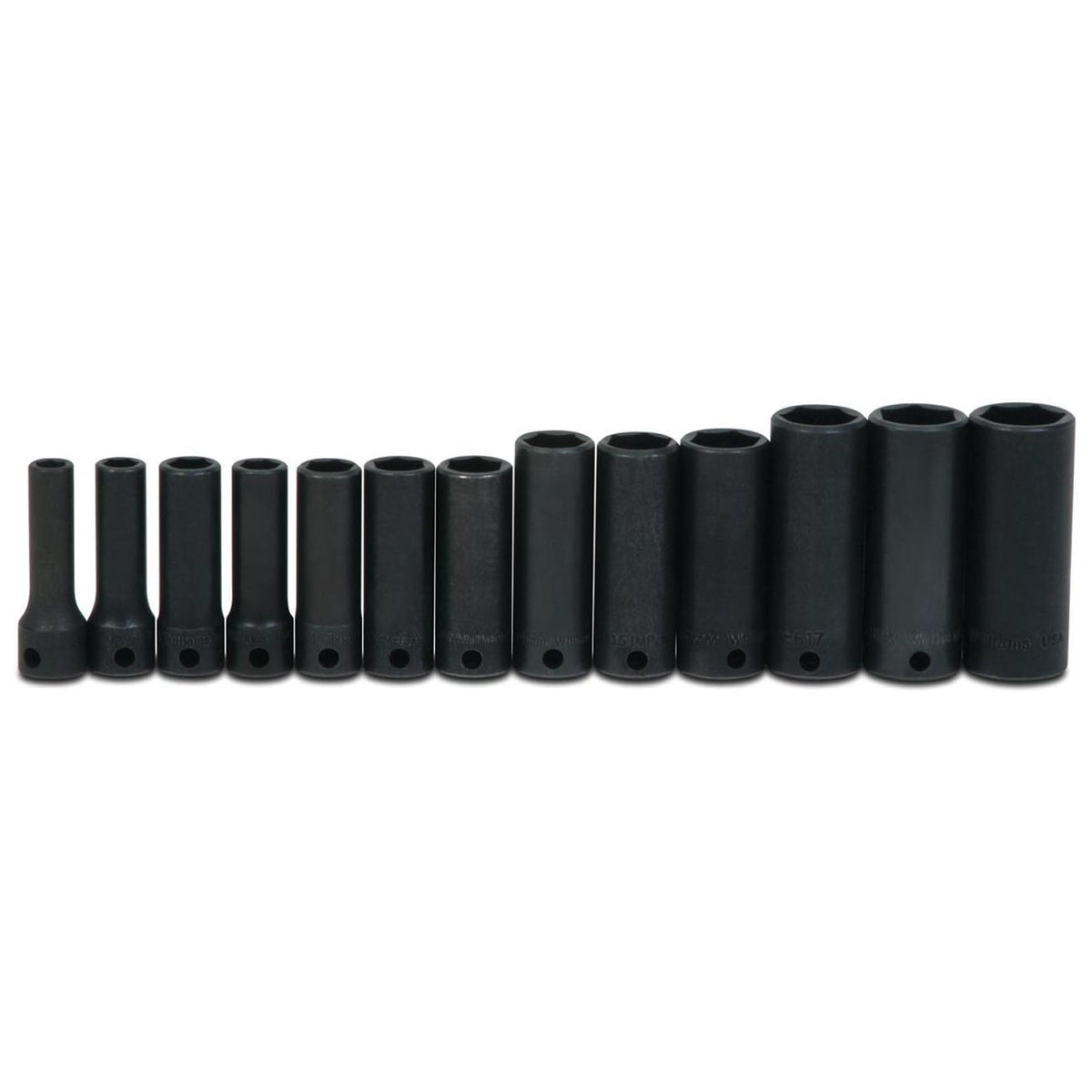 Williams Supertorque 3/8″ Drive Deep Metric Socket Set on Clip Rail 6-Point (13 Piece)