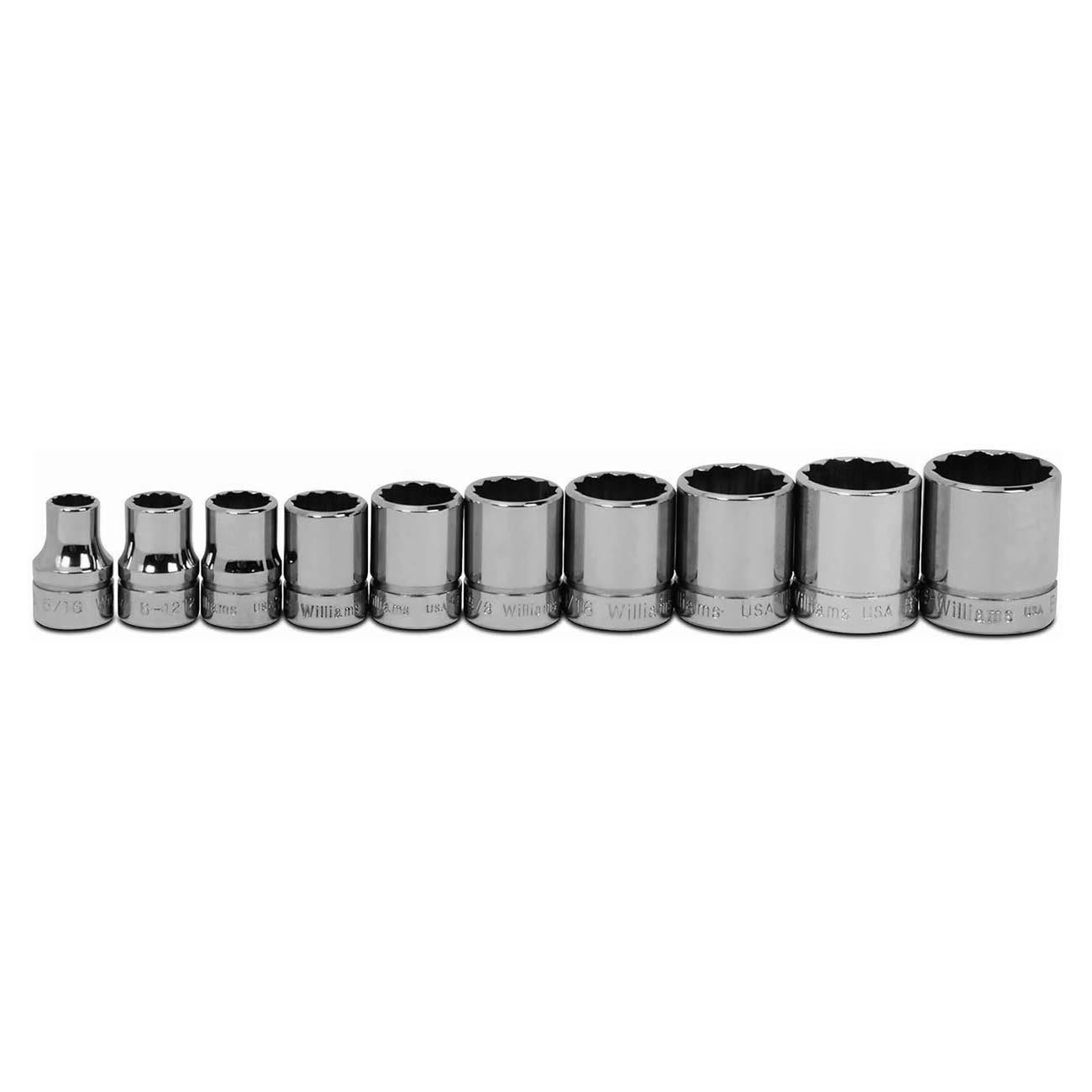 Williams 3/8" Drive Shallow SAE Socket Set 12-Point (10