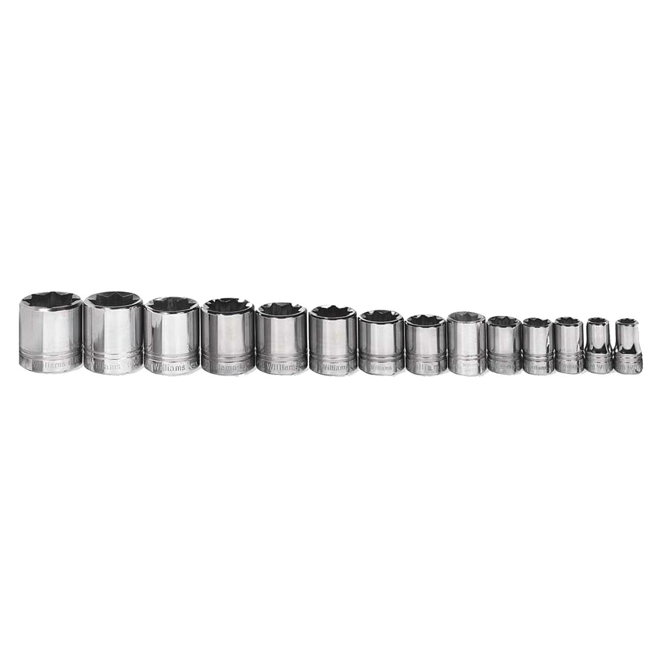 Williams 1/2″ Drive Shallow SAE Socket Set on Clip Rail