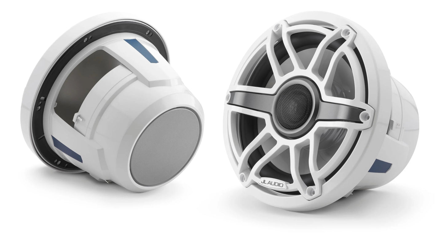 JL Audio M6 8.8in Wtron Coaxial Speakers White Sport Grille