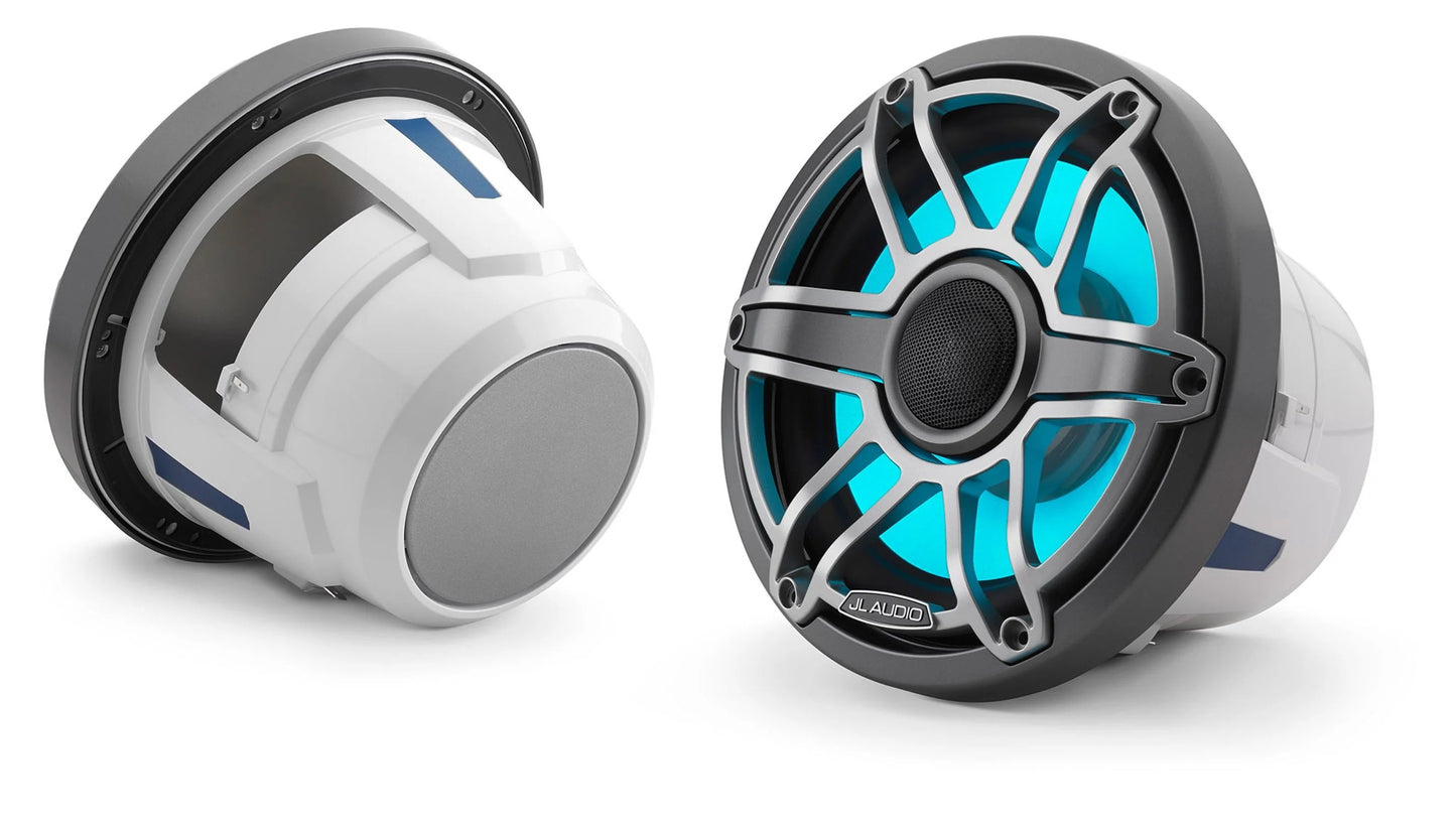 JL Audio M6 8.8in Coaxial Speakers Wtron Titanium Sport Grille with RGB LED