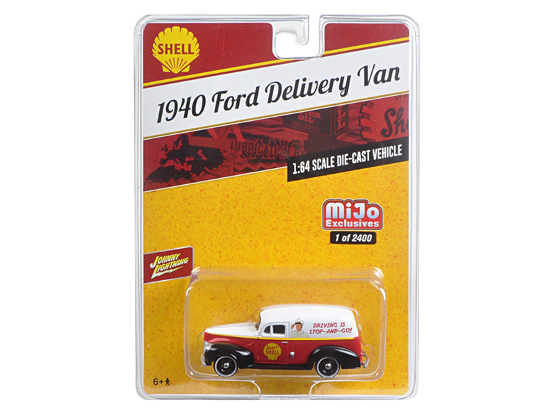1940 Ford Delivery Van "Shell" 1/64 Diecast by Johnny Lightning