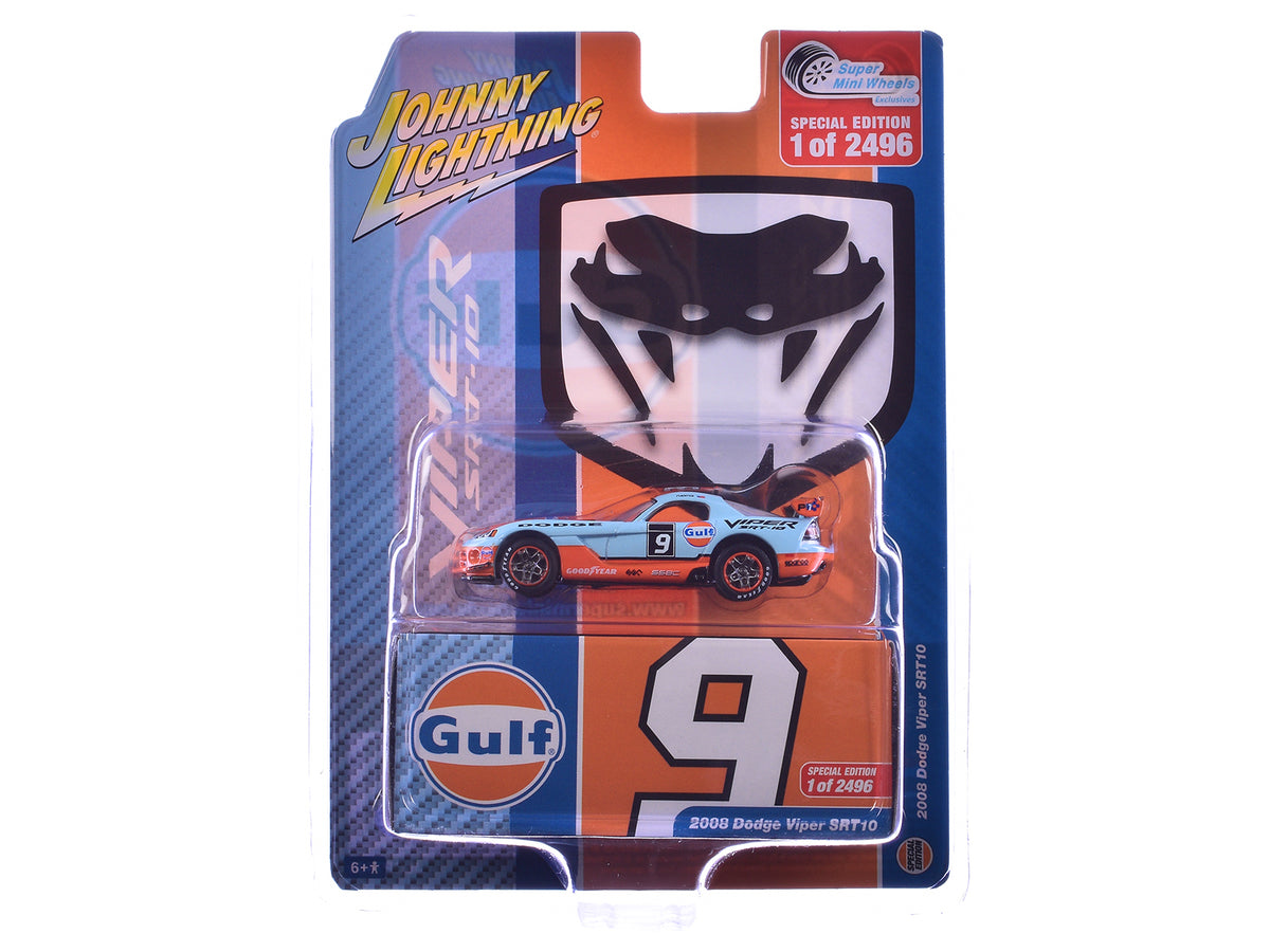 2008 Dodge Viper SRT10 #9 "Gulf Oil" Light Blue and Orange 1/64 Diecast