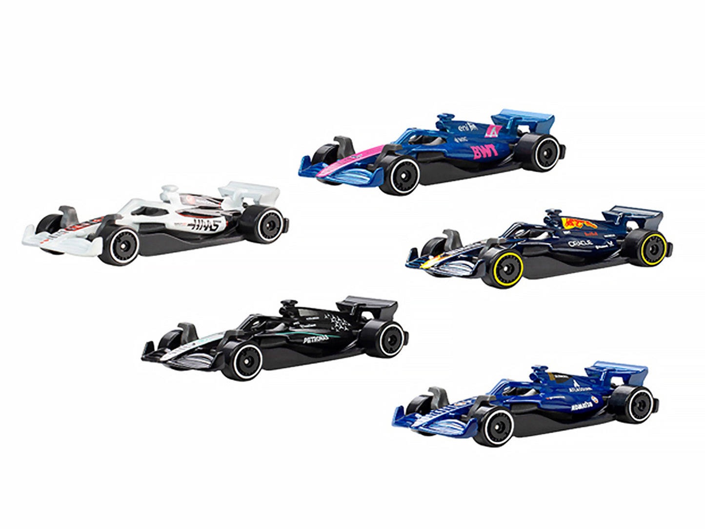 2025 Formula 1 World Championship 5 piece Set T&y Diecast Model Cars by Hot Wheels