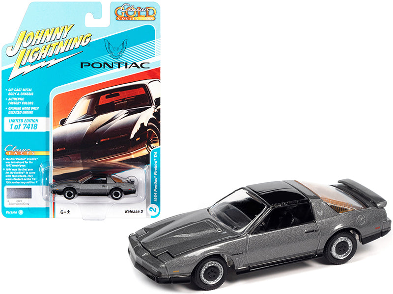 1984 Pontiac Firebird Trans Am T/A Silver Sand Gray Black Top 1/64 Diecast