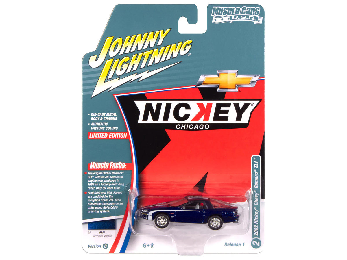 2002 Chevrolet Nickey Camaro ZL1 Navy White Stripes Muscle Cars USA 1/64 Diecast