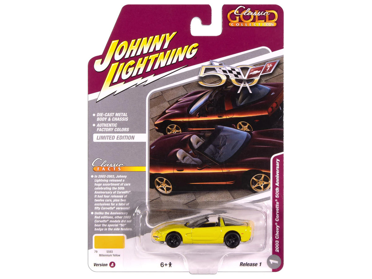 2003 Chevrolet Corvette Convertible 50th Anniversary Millennium Yellow 1/64