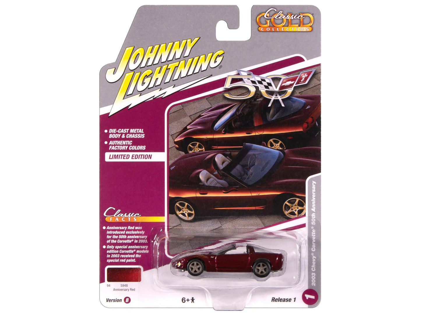 2003 Chevrolet Corvette Convertible 50th Anniversary Anniversary 1/64 Diecast