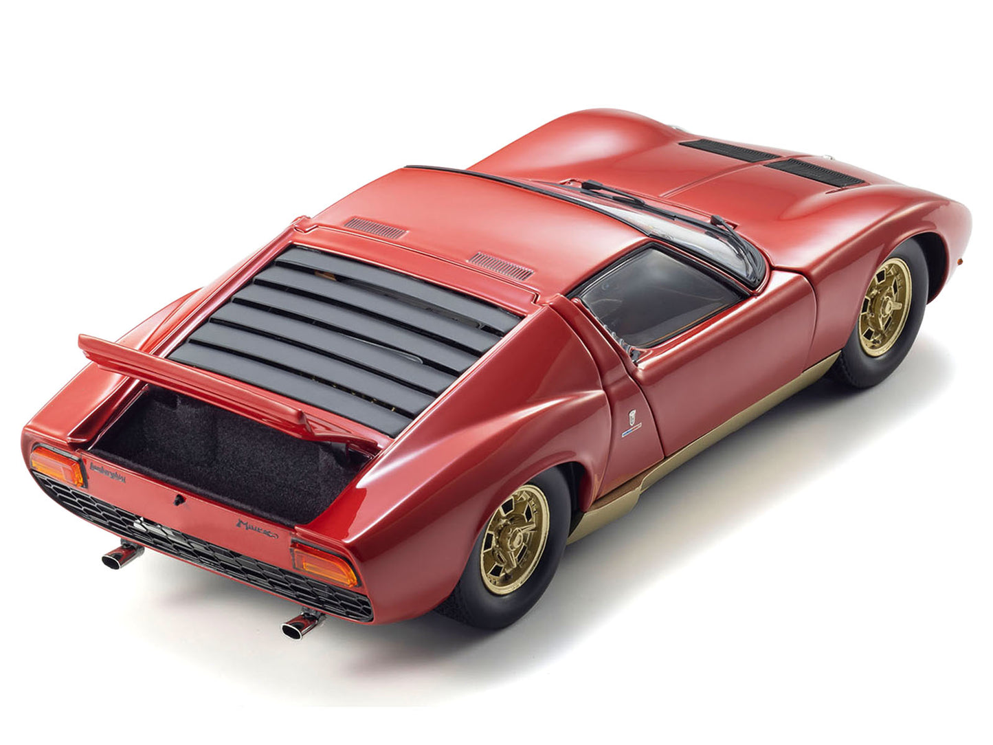 Lamborghini Miura P 400 Red with Gold Accents 1/18 Diecast Model Car by Kyosho