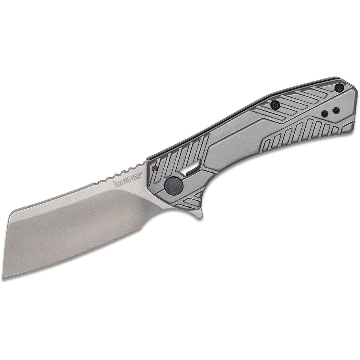 Kershaw Static Manual Frame Lock Cleaver Blade EDC Folding Pocket Knife - Gray