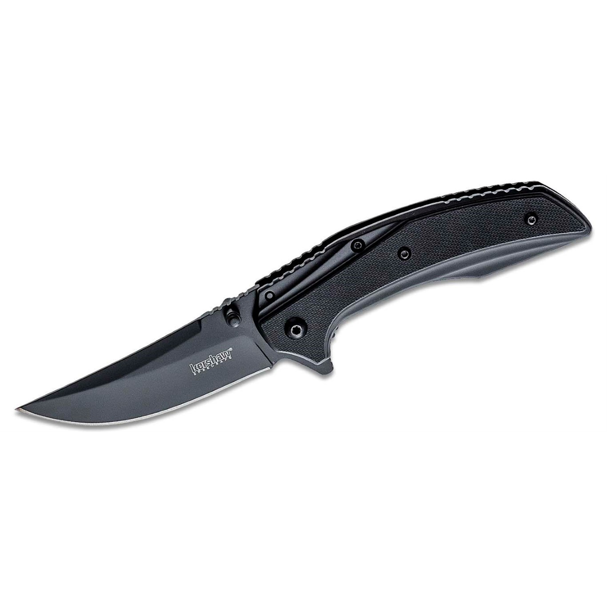 Kershaw Outright Assisted Open Frame Lock Trailing Point Blade EDC Folding Pocket Knife - Black