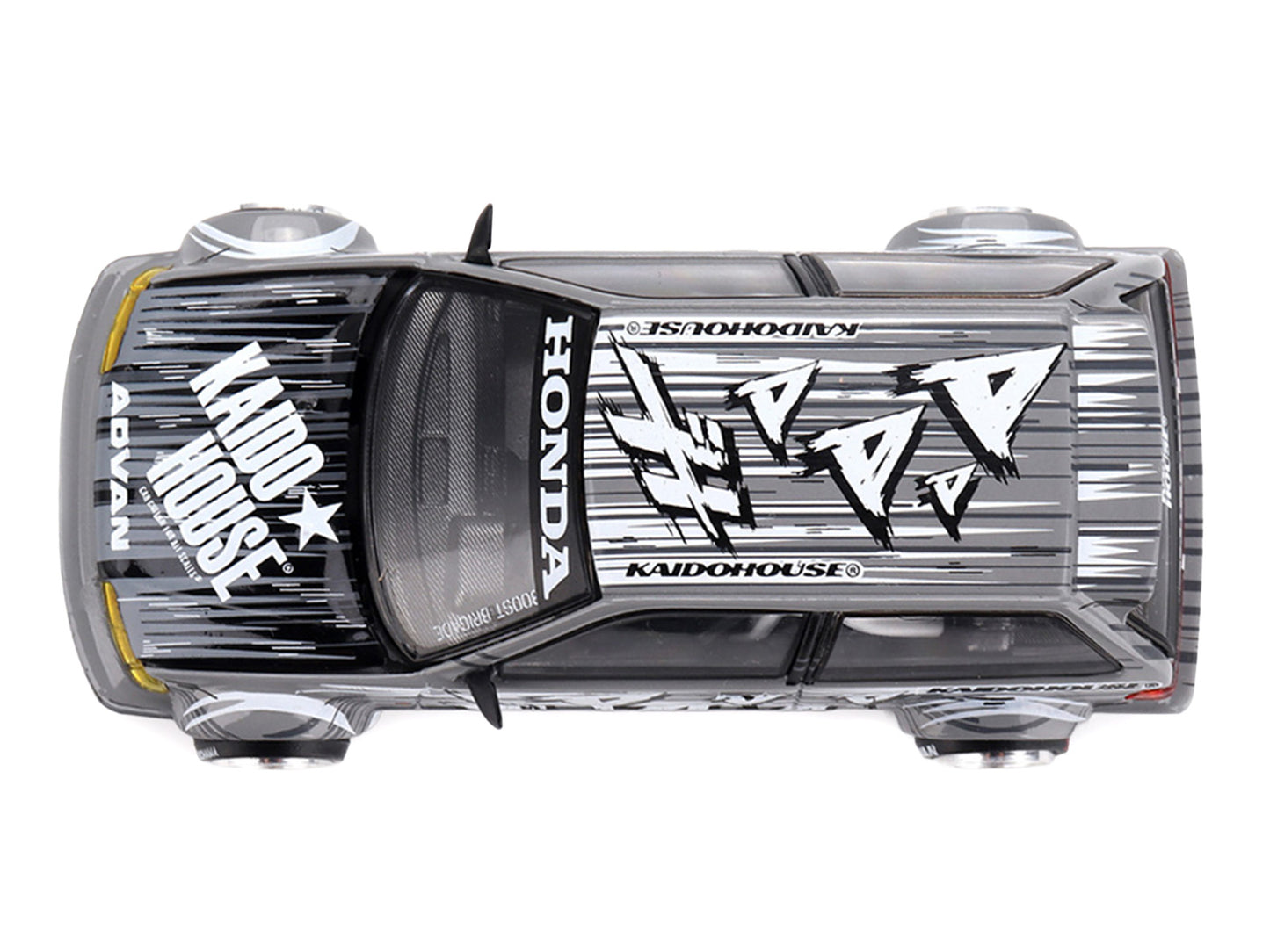 Honda Civic (EF) "Manga V1" Gray Metallic with Graphics (Designed by Jun Imai) "Kaido House" Special 1/64 Diecast Model Car by Mini GT