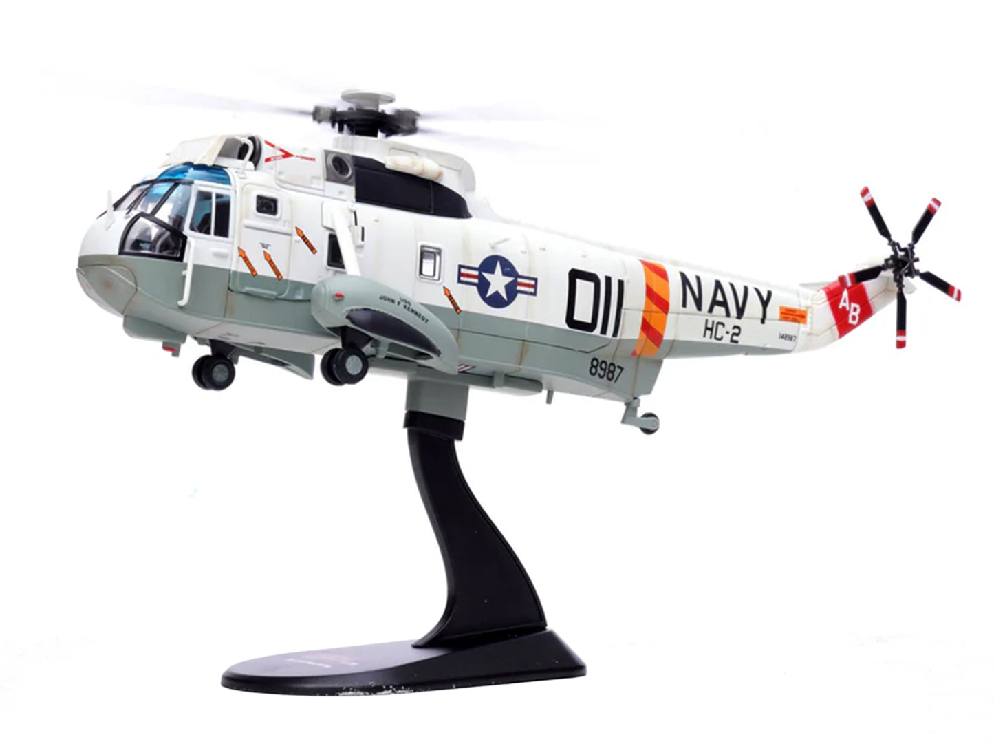 Sikorsky SH-3G Sea King Helicopter "148987/AB 011 Helicopter Combat Support Squadron 2 Fleet Angels USS John F Kennedy (CVA-67)" (1970s) United States Navy 1/72 Diecast Model by Legion
