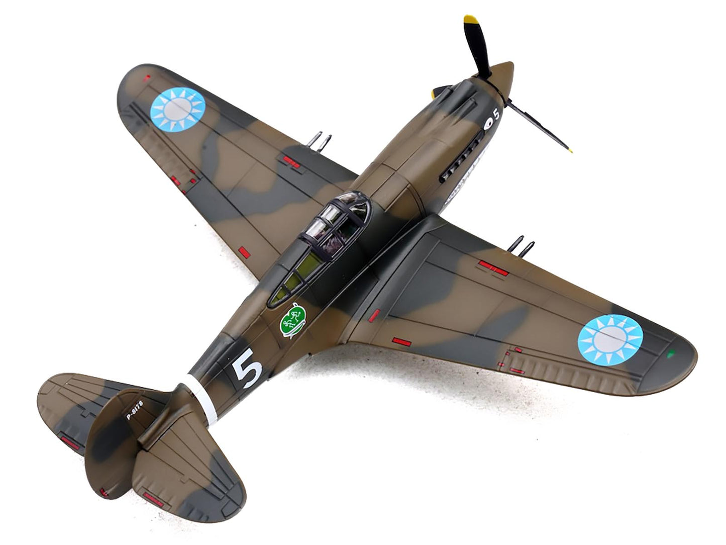 Curtiss P-40B/C Warhawk Fighter Aircraft "White 5 Charles Bond 1st Squadron Flying Tigers Chinese Air Force" (1942) 1st American Volunteer Group 1/72 Diecast Model Airplane by Legion