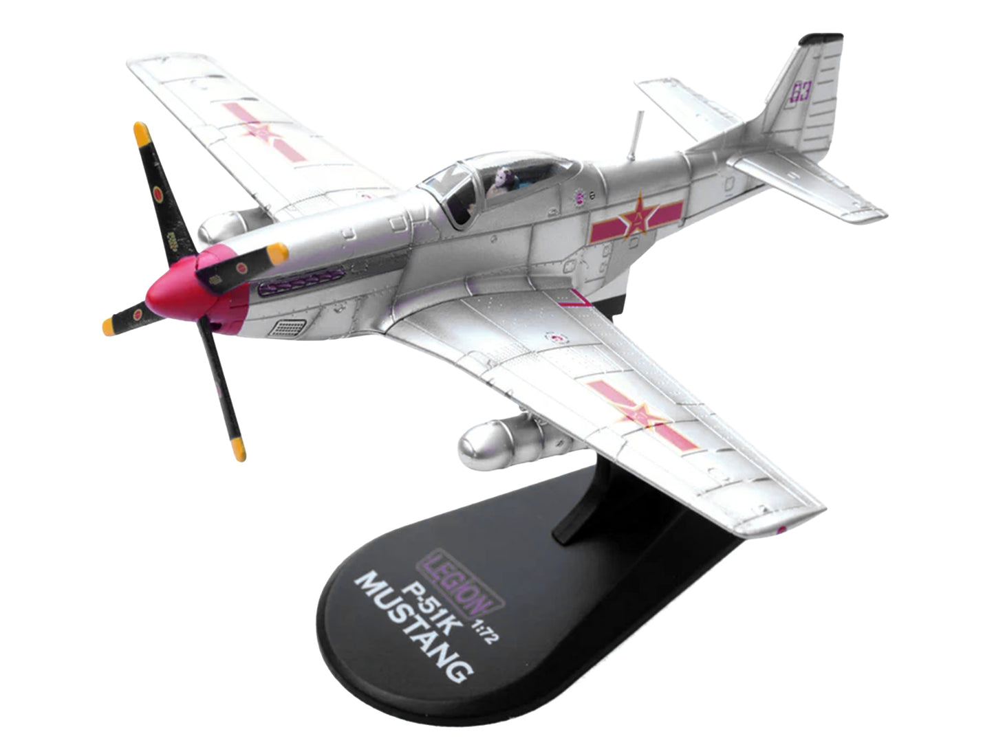 North American P-51D Mustang Aircraft "Captured from Chinese Nationalist Forces Chinese People's Revolution Military Museum" People's Liberation Army Air Force 1/72 Diecast Model Airplane by Legion