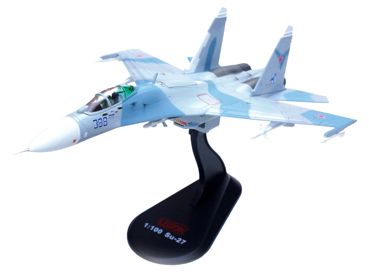 Sukhoi Su-27 Flanker-B Aircraft Soviet Air Force 1/100 Diecast Airplane