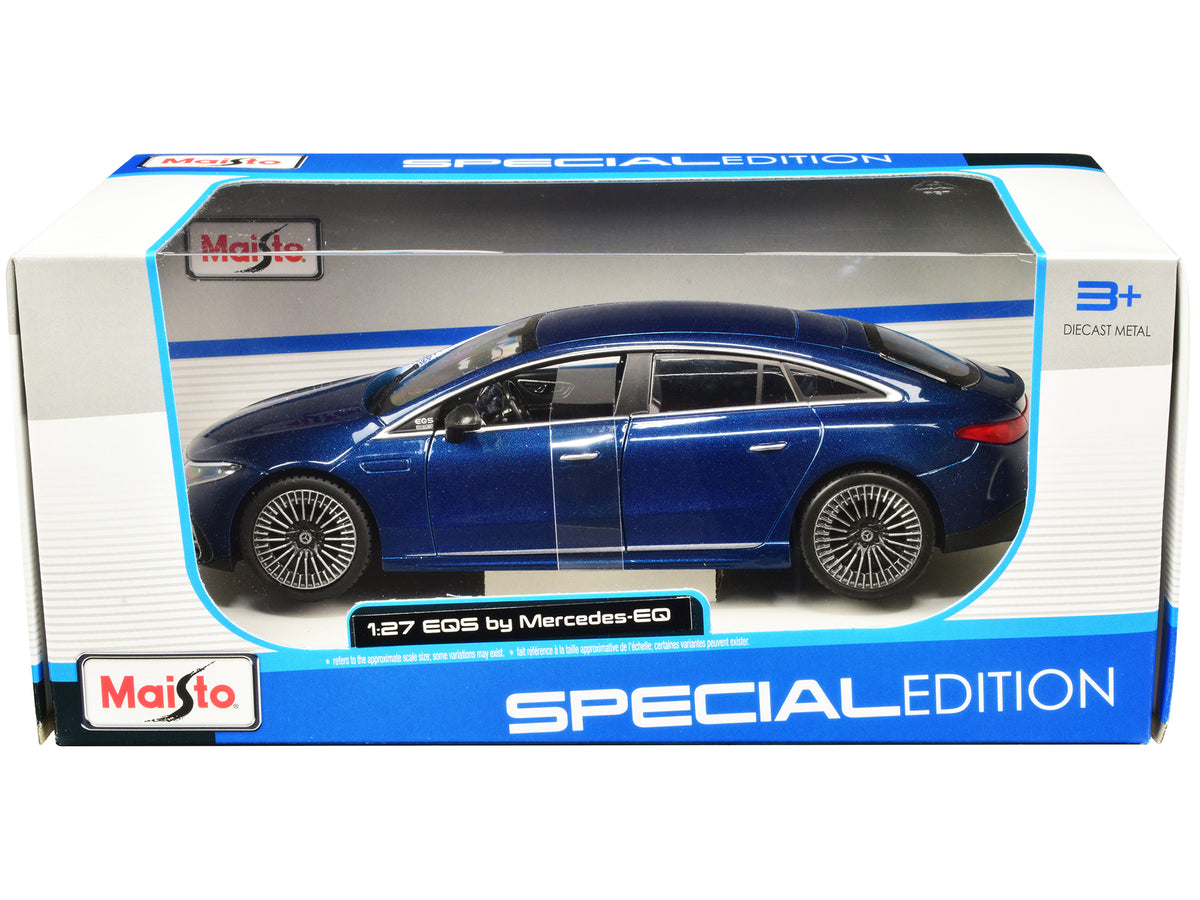 Mercedes-Benz EQS Blue Metallic 1/27 Diecast Model Car - Maisto