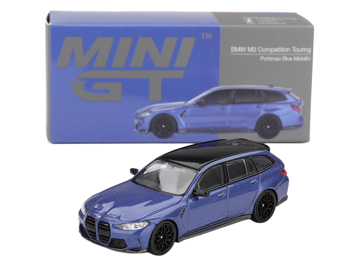 BMW M3 Competition Touring Portimao Blue 1/64 Diecast Model Car - Mini GT