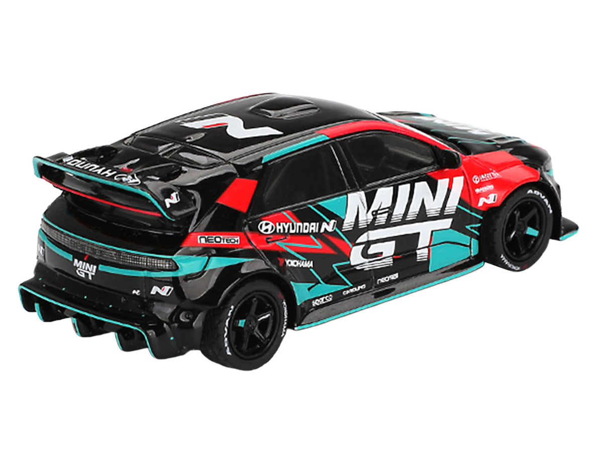 Hyundai Ioniq 5N RS-01T "Mini GT" Black with Graphics "2025 Tokyo Auto Salon" Limited Edition 1/64 Diecast Model Car by Mini GT