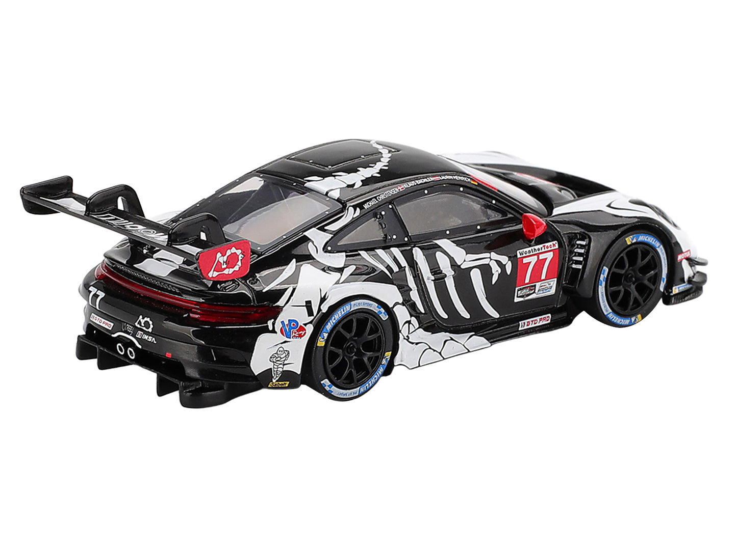 Porsche 911 GT3 R #77 Klaus Bachler - Laurin Heinrich - Michael Christensen "AO Racing Skeleton Rexy" GTD Pro IMSA "Petit Le Mans" (2025) Limited Edition 1/64 Diecast Model Car by Mini GT