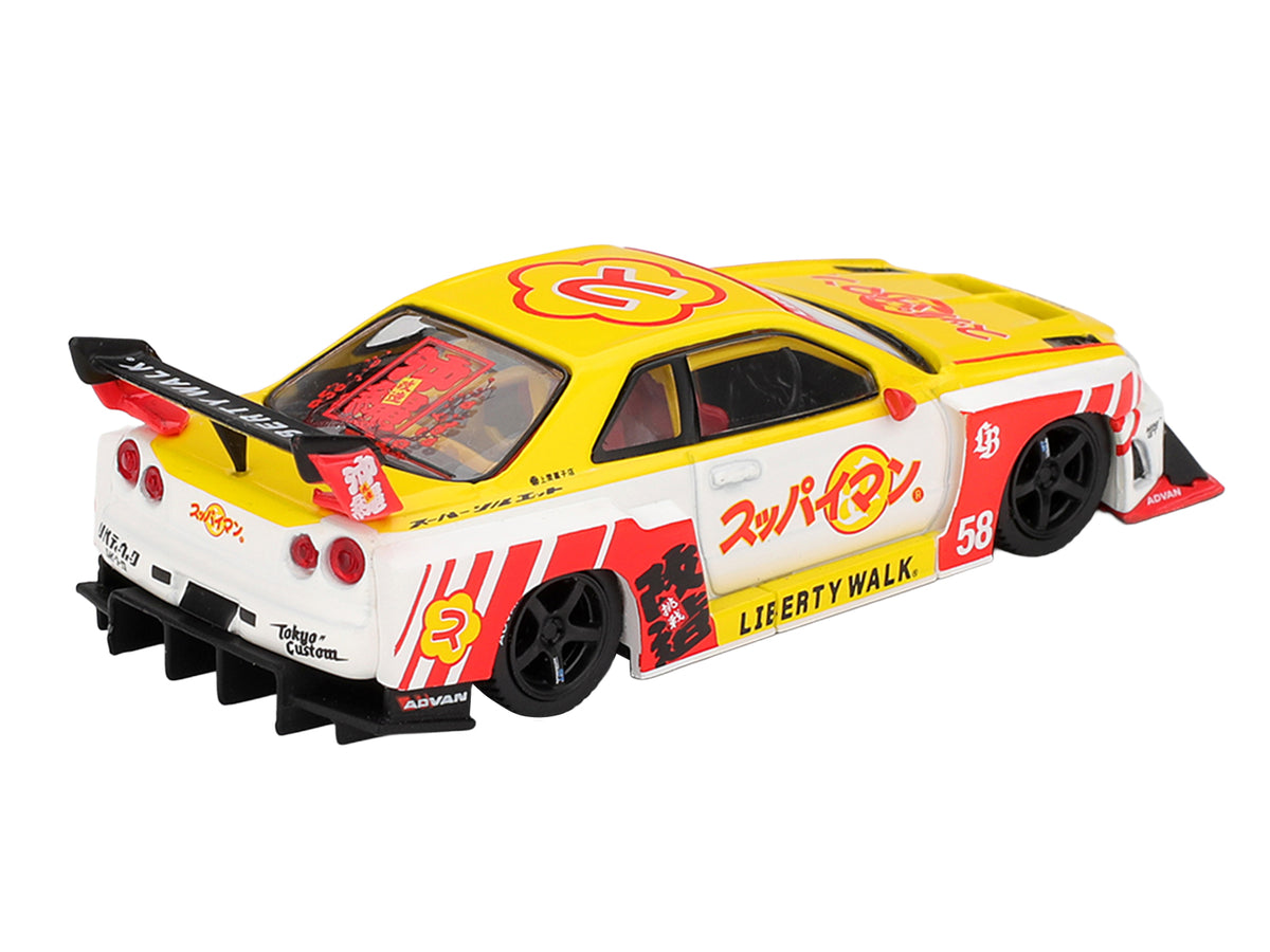 Nissan LB-ER34 Super Silhouette Skyline RHD #58 1/64 Diecast Model Car - Mini GT