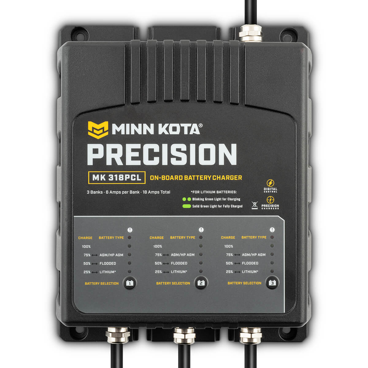 Minn Kota MK318PCL Precision Wtron Charger 3 Bank 6 Amps