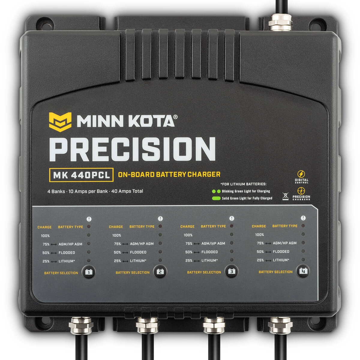 Minn Kota MK440PCL Precision Wtron Charger 4 Bank 10 Amps