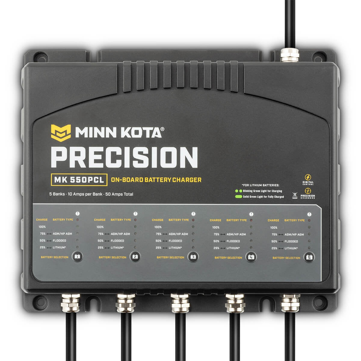 Minn Kota MK550PCL Precision Wtron Charger 5 Bank 10 Amps