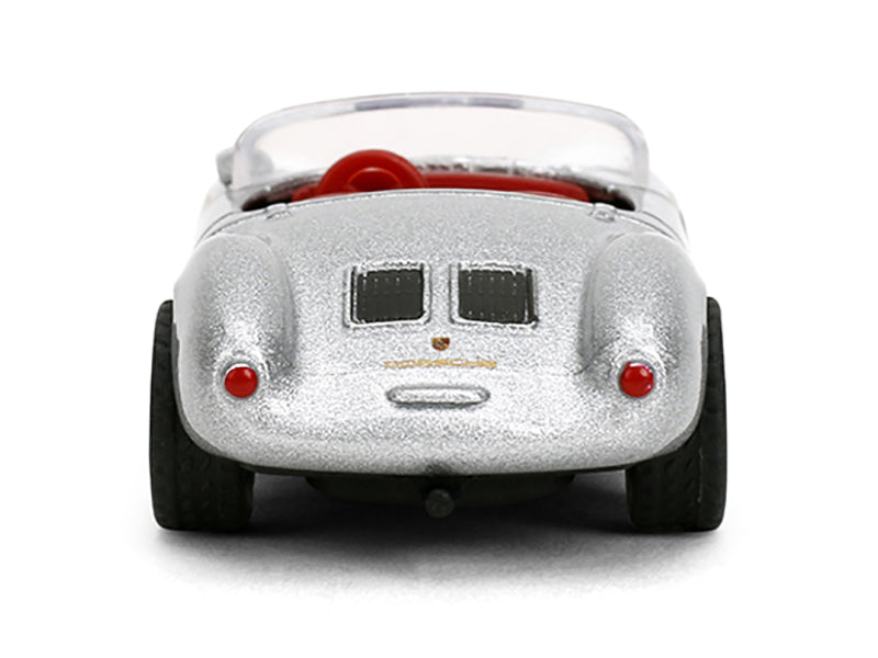 1955 Porsche 550 Spyder Silver Metallic Red Interior Collection 1/64 Diecast