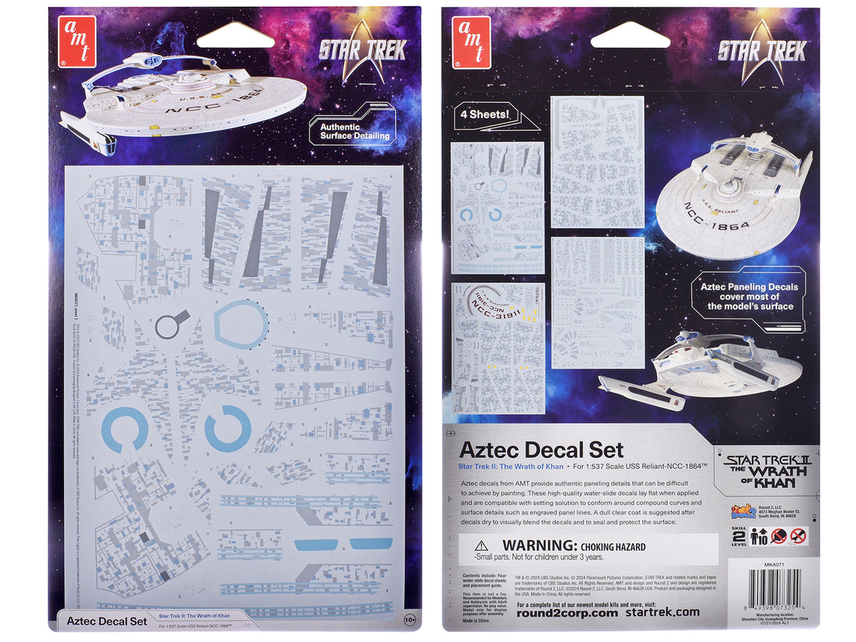 U.S.S. Reliant NCC-1864 Aztec Decal (1982) Movie 1/537 Diecast Model Car - AMT