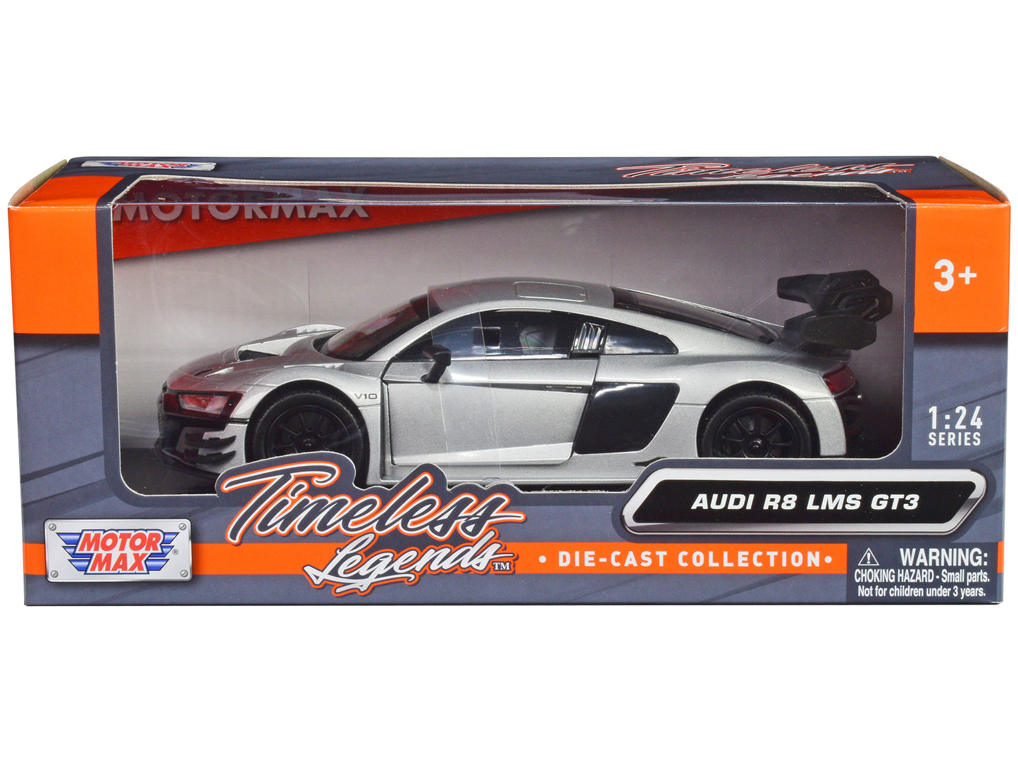 Audi R8 LMS GT3 Silver Metallic "Timeless Legends" Series 1/24 Diecast Model Car by Motormax <h2>Audi Motormax</h2> <p>High-quality perfect for collectors and enthusiasts. Features detailed interior e