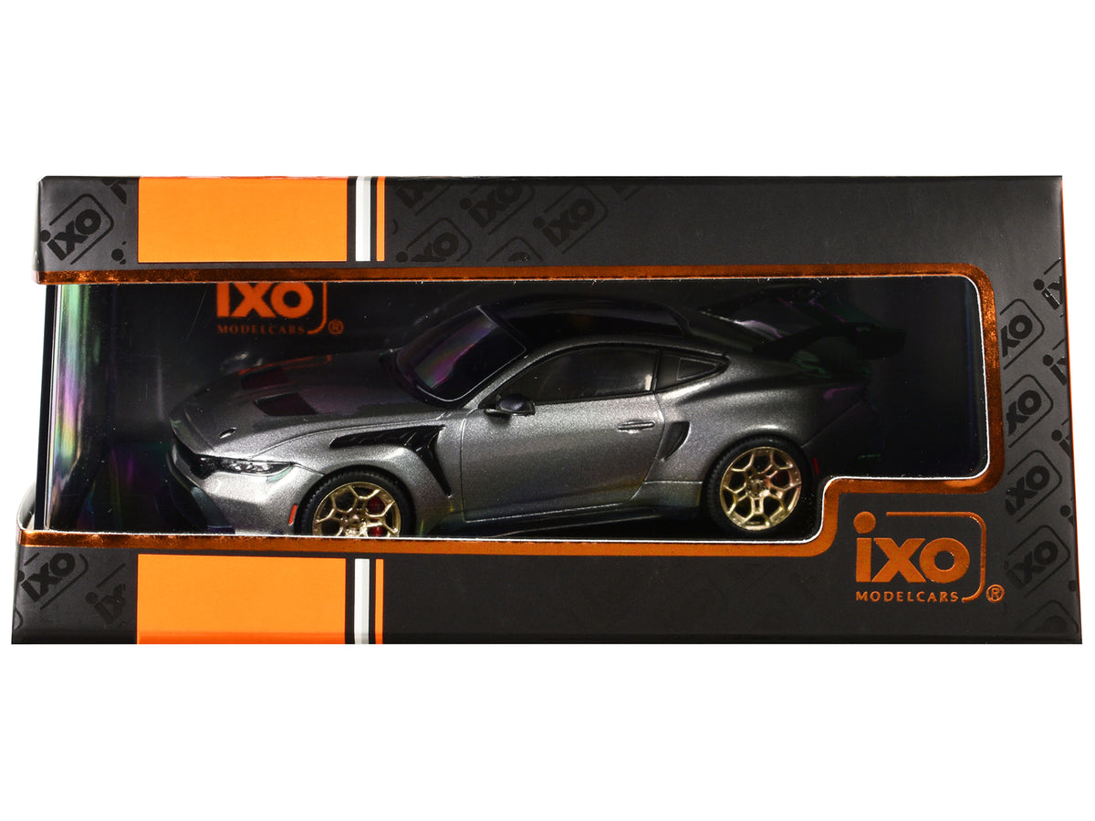 2025 Ford Mustang GTD Gray Metallic with Black Top 1/43 Diecast by IXO Models