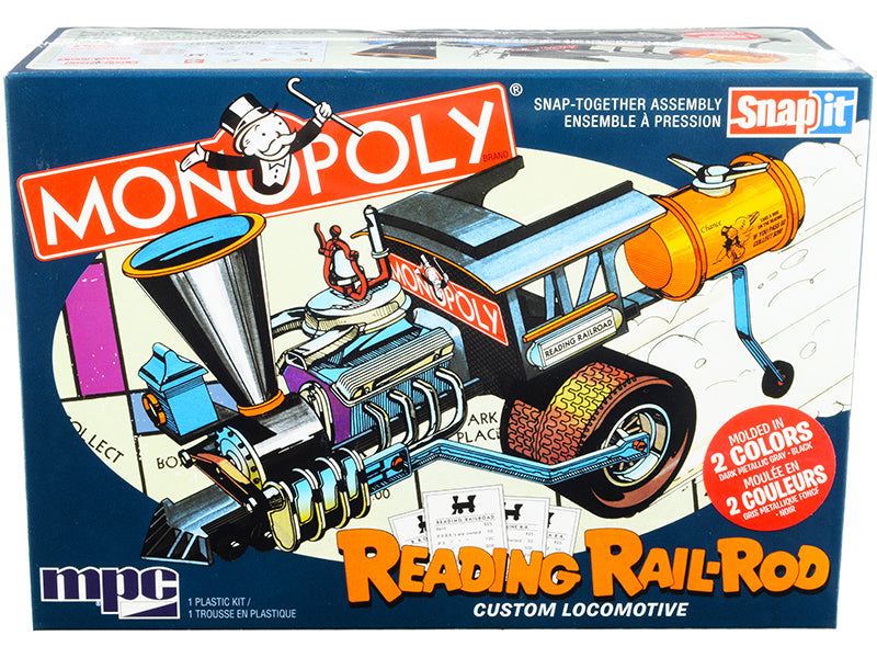 Skill 1 Snap Model Kit Reading Rail Rod Custom Locomotive Monopoly 1/25 Scale