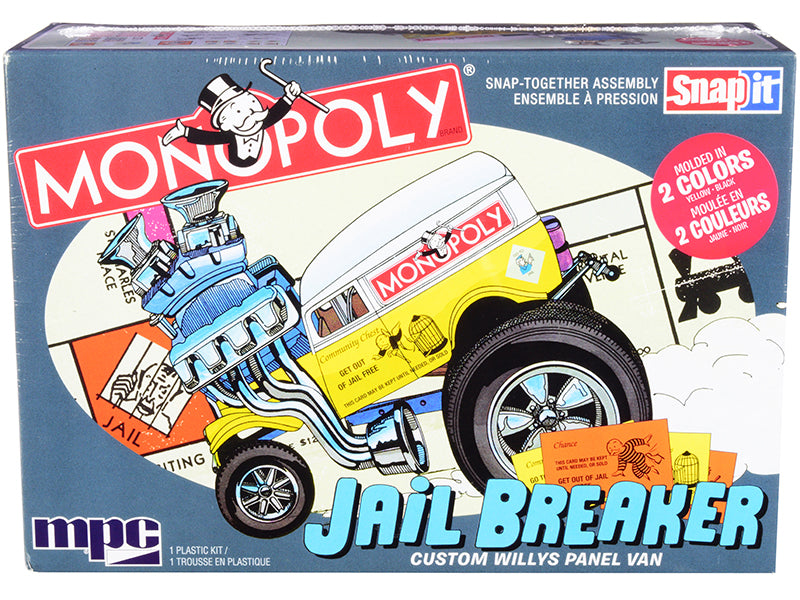 Skill 1 Snap Model Kit Custom Willys Panel Van Jail Breaker Monopoly 1/25 Scale