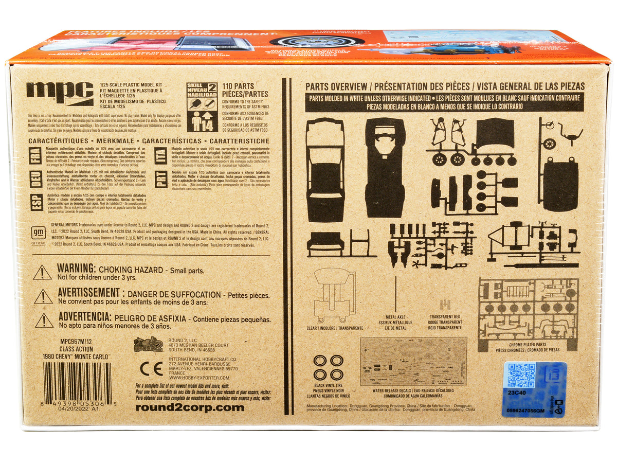 Skill 2 Model Kit 1980 Chevrolet Monte Carlo Class Action Motorcycle Trailer