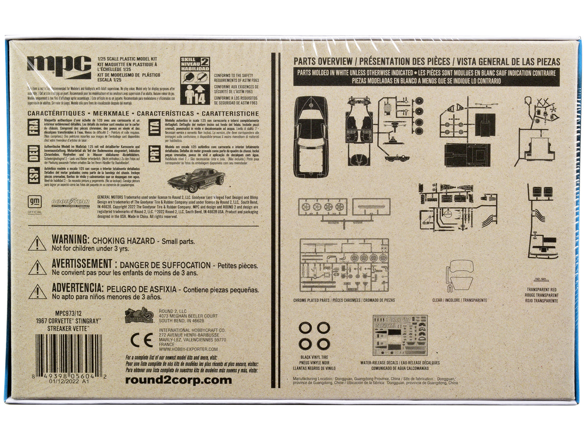 Skill 2 Model Kit 1967 Chevrolet Corvette Stingray Streaker Vette 1/25 Scale