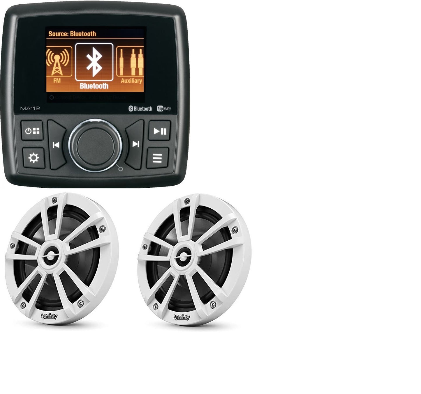 Marine Audio MA112 Wtron Stereo With Pair INF622MWBPR