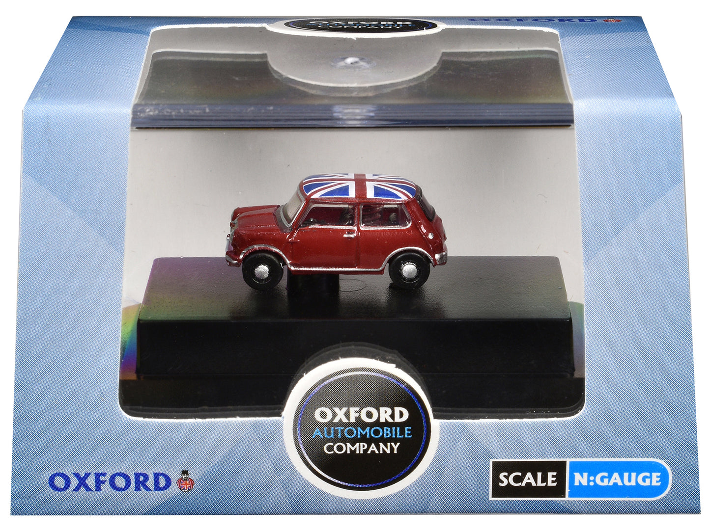 Austin Mini RHD Tartan Red with Union Jack Top 1/148 (N) Scale Diecast Model Car